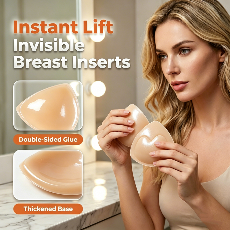 Invisible Push-Up Breast Inserts – Waterproof, Double-Sided Adhesive Lift