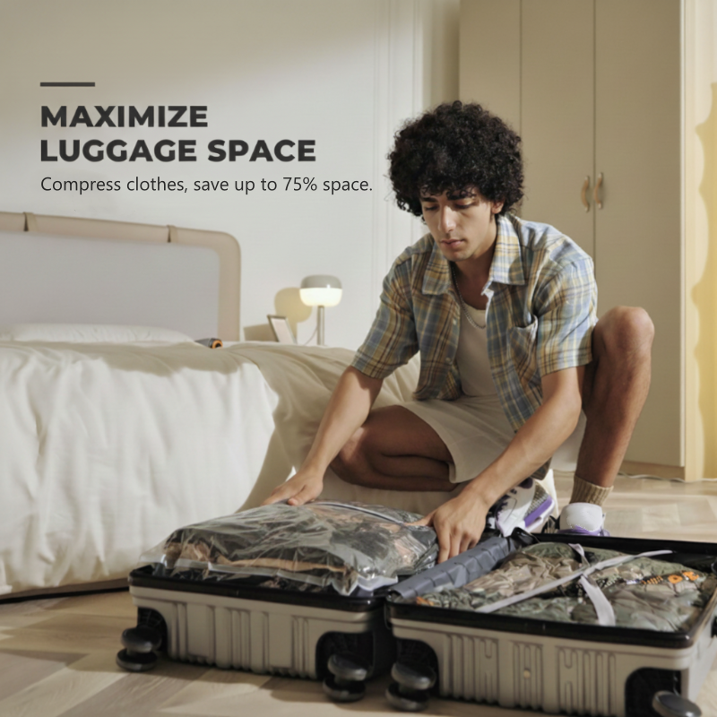 Travel-Friendly Vacuum Storage Bags – Roll & Compress ✈️🎒📦