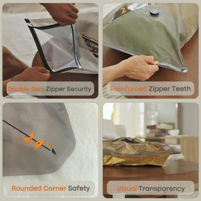 Travel-Friendly Vacuum Storage Bags – Roll & Compress ✈️🎒📦