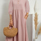 Women's Lantern Sleeve Cotton And Linen Summer Dress