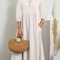 Women's Lantern Sleeve Cotton And Linen Summer Dress