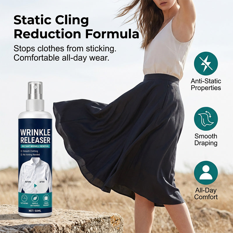 ✨Last Day 50 % OFF👔 Instant wrinkle release – no iron, travel-ready, static-free & fresh.