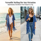 Women’s Oversized Knit Cardigan – Lightweight Crochet Tassel Kimono for Spring & Summer 🌸