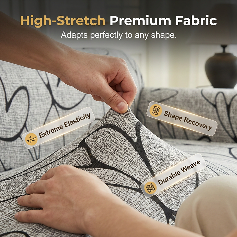 Refresh Any Sofa Instantly! No-Slip Ruffled Stretch Slipcover