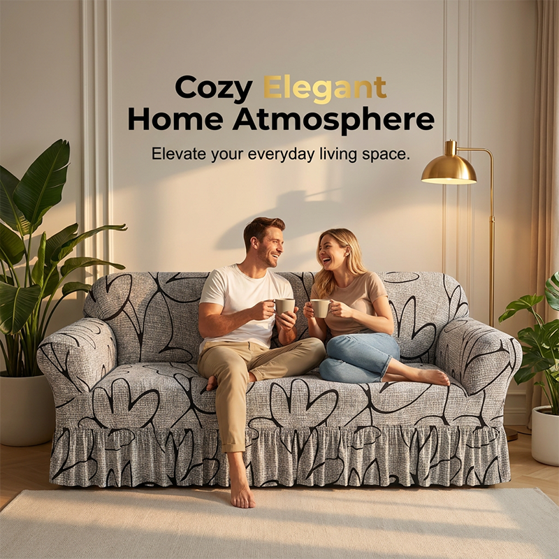 Refresh Any Sofa Instantly! No-Slip Ruffled Stretch Slipcover