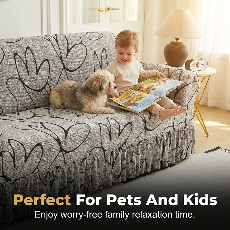 Refresh Any Sofa Instantly! No-Slip Ruffled Stretch Slipcover