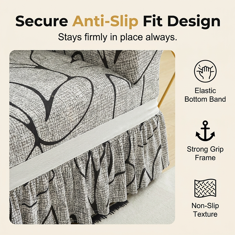 Refresh Any Sofa Instantly! No-Slip Ruffled Stretch Slipcover