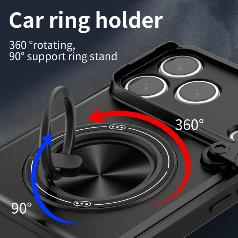 Protect Privacy Instantly! 360° Ring Stand Magnetic Phone Case