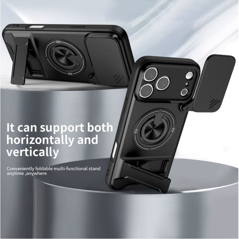 Protect Privacy Instantly! 360° Ring Stand Magnetic Phone Case