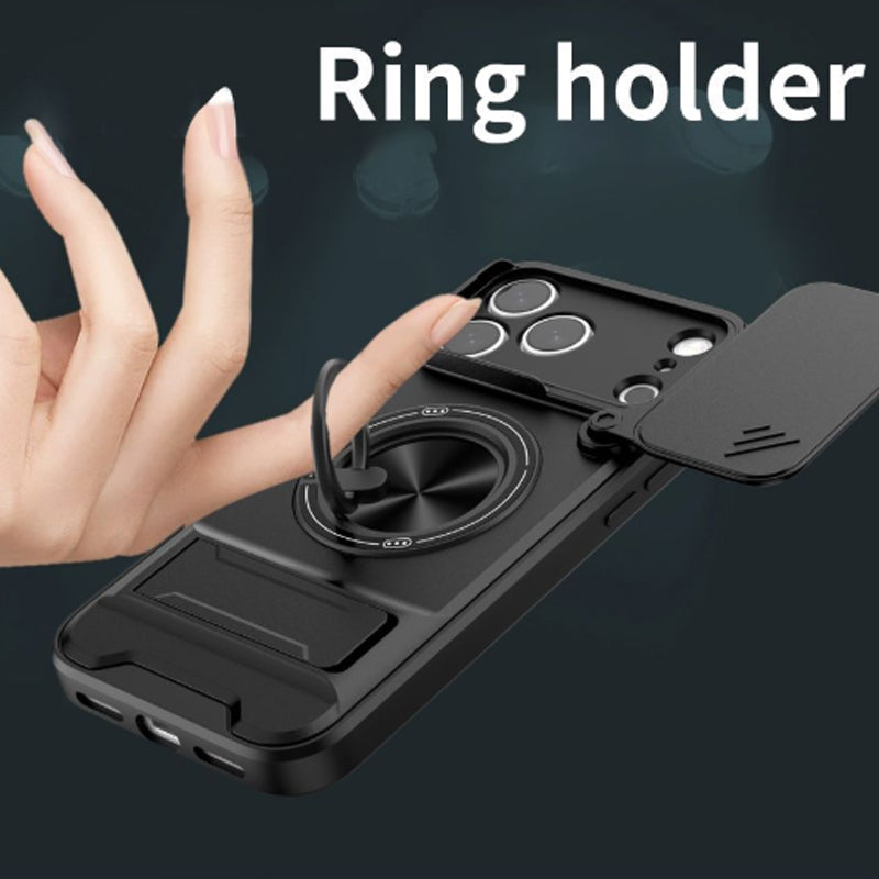 Protect Privacy Instantly! 360° Ring Stand Magnetic Phone Case