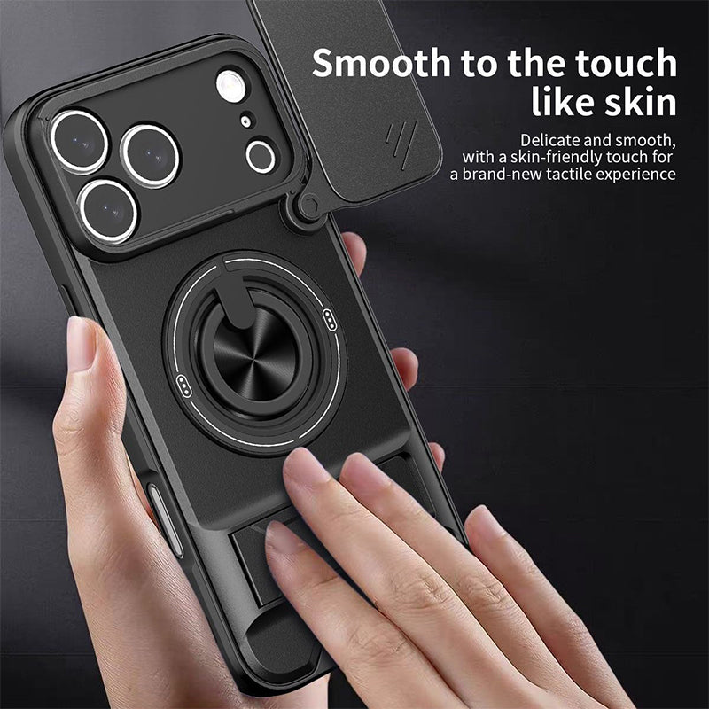 Protect Privacy Instantly! 360° Ring Stand Magnetic Phone Case