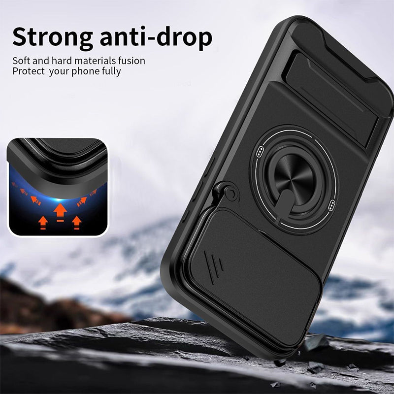 Protect Privacy Instantly! 360° Ring Stand Magnetic Phone Case