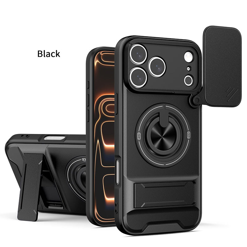 Protect Privacy Instantly! 360° Ring Stand Magnetic Phone Case