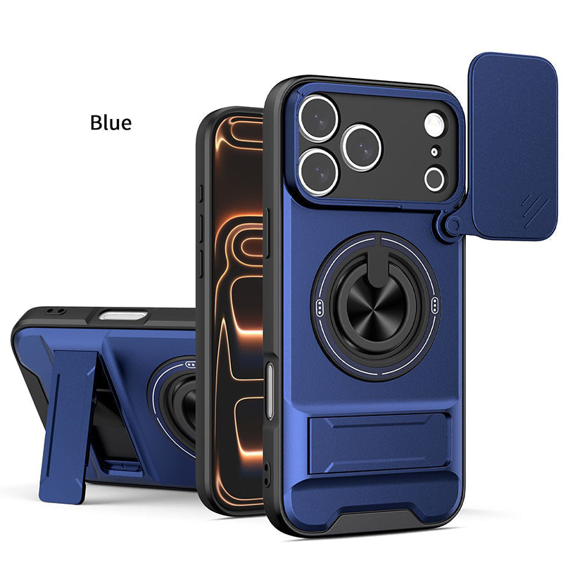 Protect Privacy Instantly! 360° Ring Stand Magnetic Phone Case