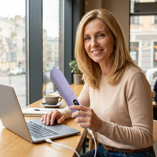 Cordless Straightening Comb – Anti-Frizz, Ionic Shine & 30s Fast Heat