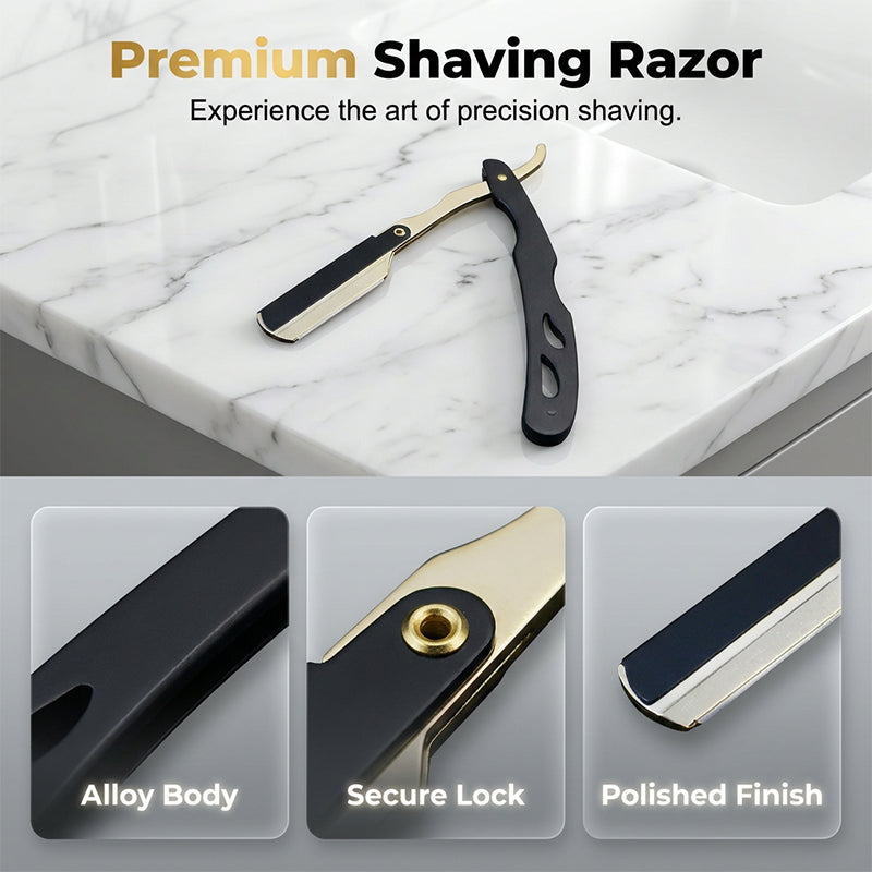 Foldable Straight Razor – 270° Pivot & Ergonomic Precision