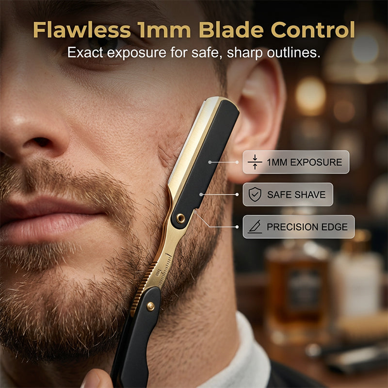 Foldable Straight Razor – 270° Pivot & Ergonomic Precision
