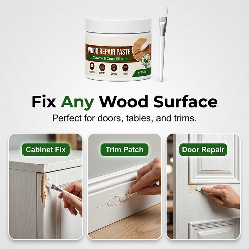 🥳2026 HOT SALE🛡️🪑 Furniture & Floor Repair Paste – Works on tables, cabinets & wooden floors. Covers scuffs & peeling. No more ugly scratches! 🏠✅