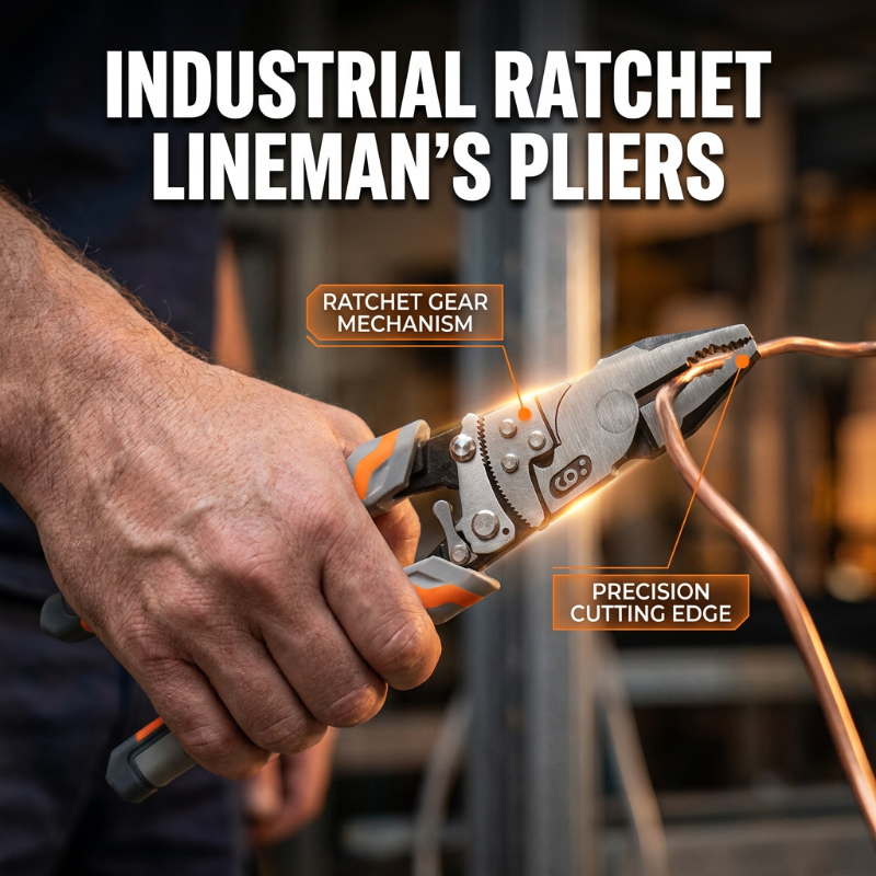 Cut Wire Effortlessly! Self-Locking Ratchet Lineman's Pliers