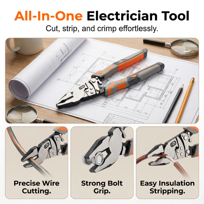 Cut Wire Effortlessly! Self-Locking Ratchet Lineman's Pliers