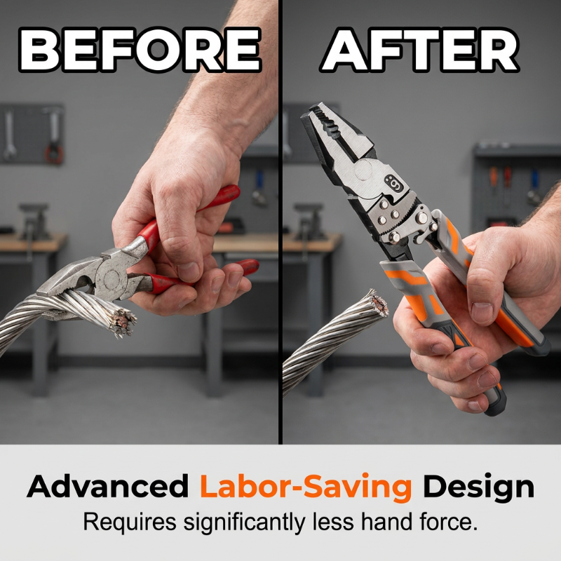 Cut Wire Effortlessly! Self-Locking Ratchet Lineman's Pliers