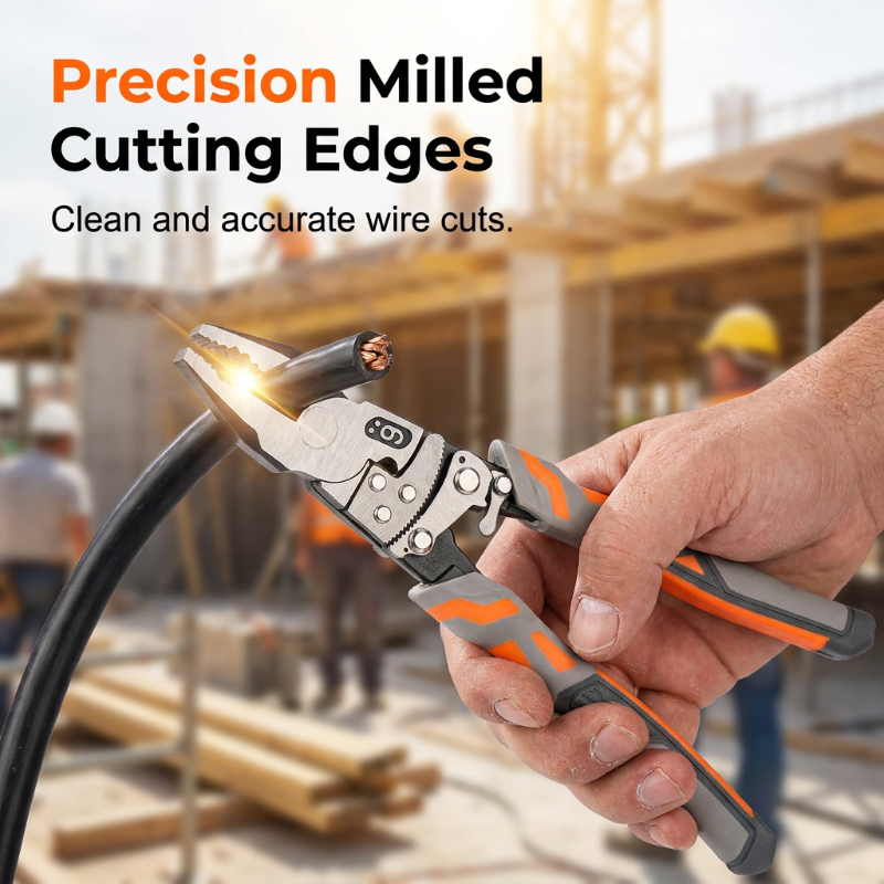 Cut Wire Effortlessly! Self-Locking Ratchet Lineman's Pliers