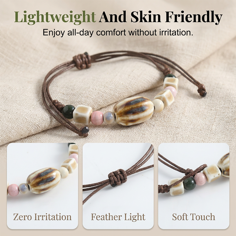 Adjustable Ethnic Style Ceramic Beaded Bracelet