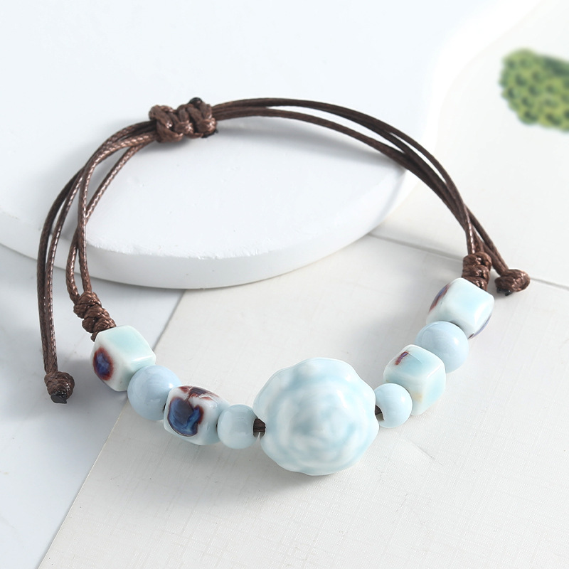 Adjustable Ethnic Style Ceramic Beaded Bracelet