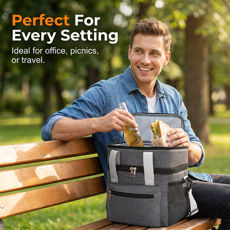 Double-Layer Insulated Lunch Bag – Thermal, All-Day Freshness