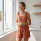 Breathable Sleeveless Romper – Adjustable Straps & Pockets