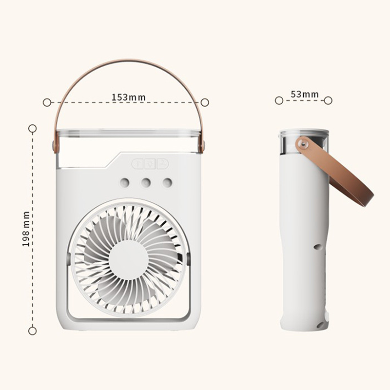 ❄️Portable Ice Misting Fan – Triple Nozzle & RGB Mood Lighting