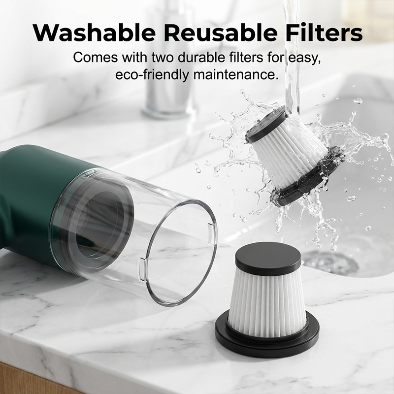 10000Pa Cordless Handheld Vacuum – Washable Filter & Multi-Nozzle Kit