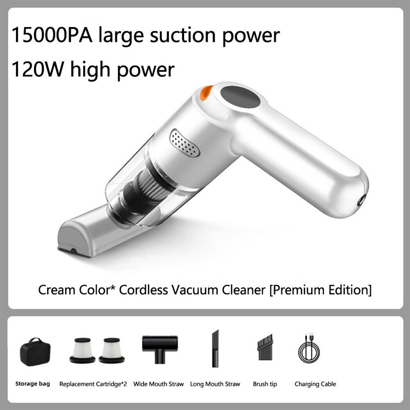 10000Pa Cordless Handheld Vacuum – Washable Filter & Multi-Nozzle Kit