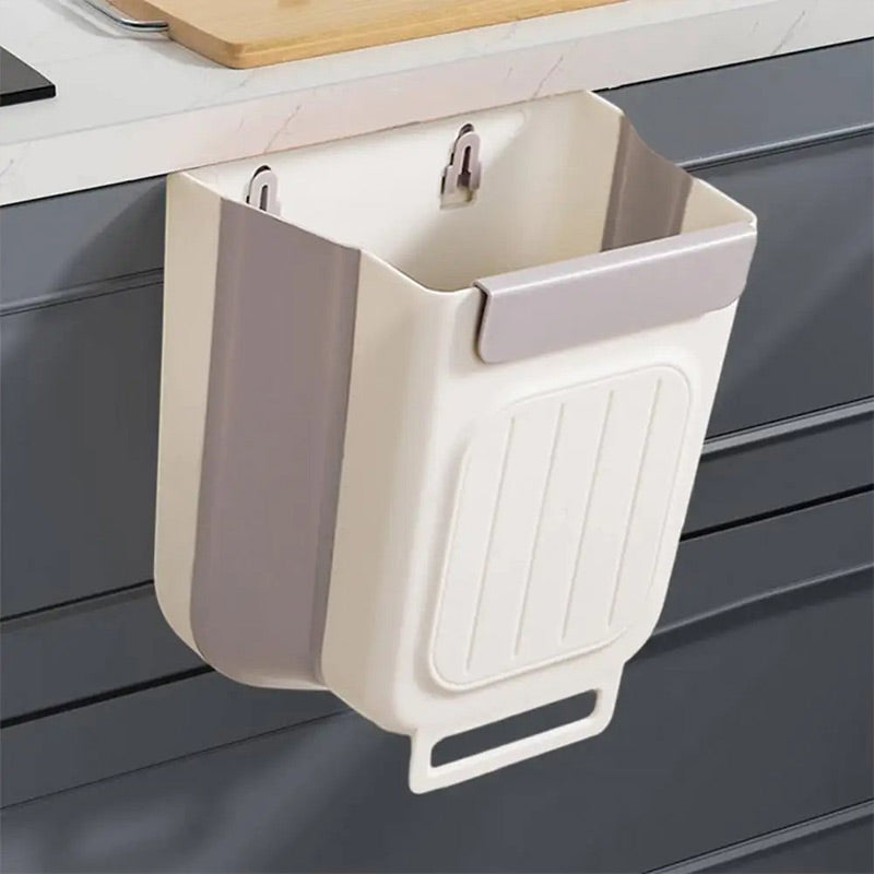 Save Space Instantly! No-Drill Hanging Collapsible Trash Can