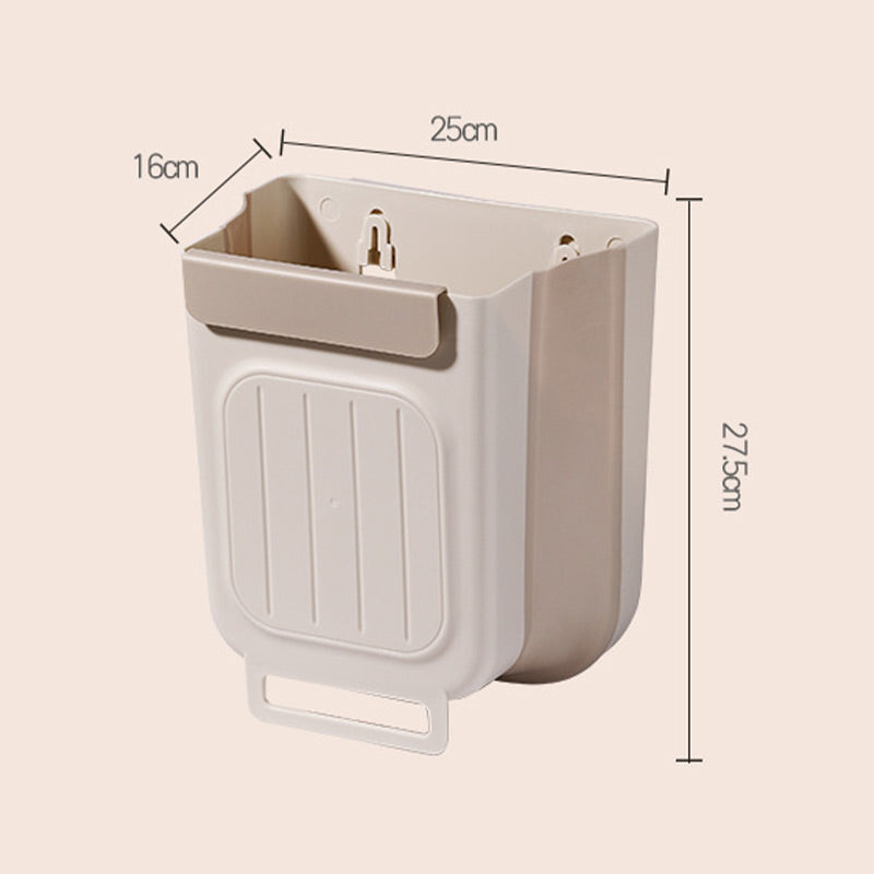 Save Space Instantly! No-Drill Hanging Collapsible Trash Can