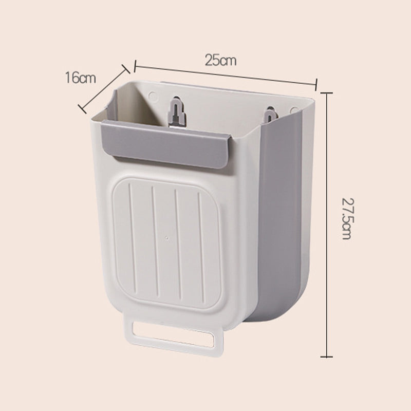 Save Space Instantly! No-Drill Hanging Collapsible Trash Can