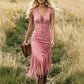 Western Fringe Dress – Flowing Hem & Slim Fit Silhouette