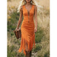 Western Fringe Dress – Flowing Hem & Slim Fit Silhouette