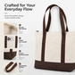 Large Canvas Tote Bag with Zipper and Front Pocket