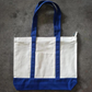 Large Canvas Tote Bag with Zipper and Front Pocket