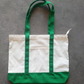 Large Canvas Tote Bag with Zipper and Front Pocket