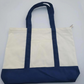 Large Canvas Tote Bag with Zipper and Front Pocket