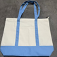 Large Canvas Tote Bag with Zipper and Front Pocket