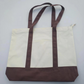 Large Canvas Tote Bag with Zipper and Front Pocket