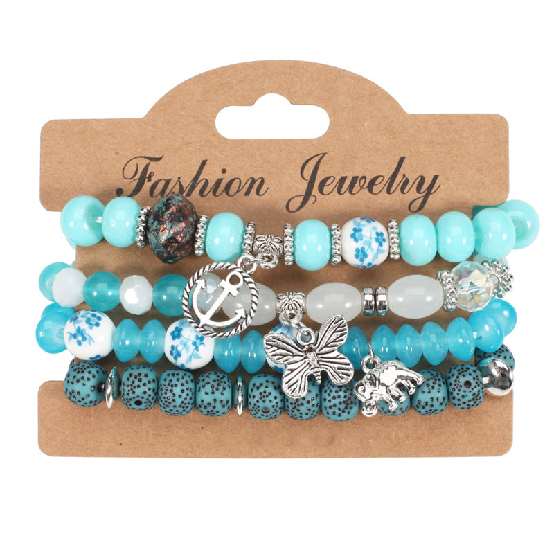 4-Piece Bohemian Beaded Bracelet Set
