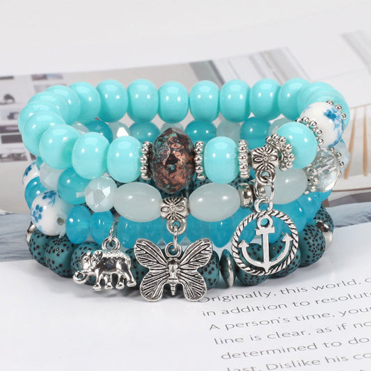 4-Piece Bohemian Beaded Bracelet Set