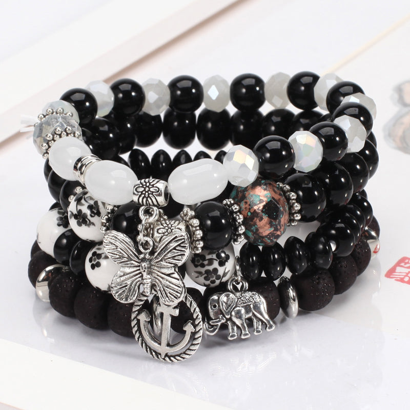 4-Piece Bohemian Beaded Bracelet Set