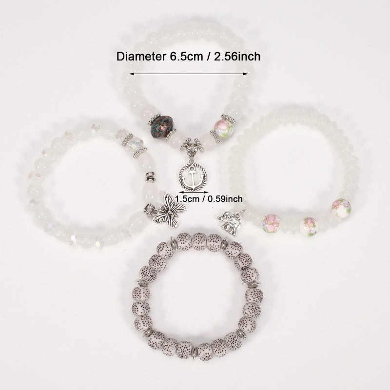 4-Piece Bohemian Beaded Bracelet Set