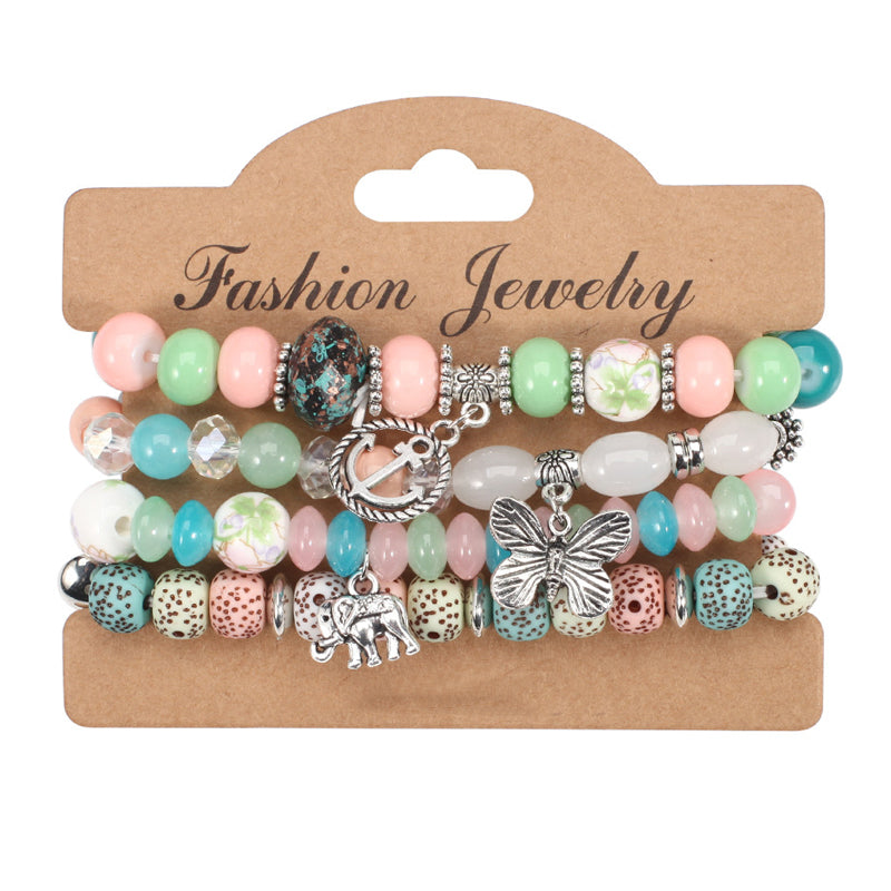 4-Piece Bohemian Beaded Bracelet Set