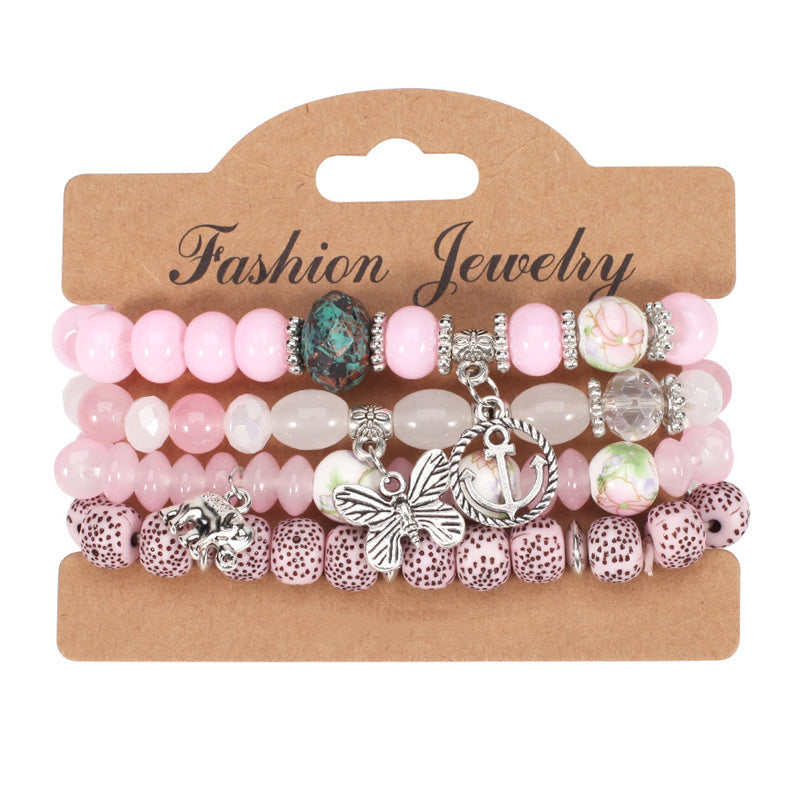 4-Piece Bohemian Beaded Bracelet Set